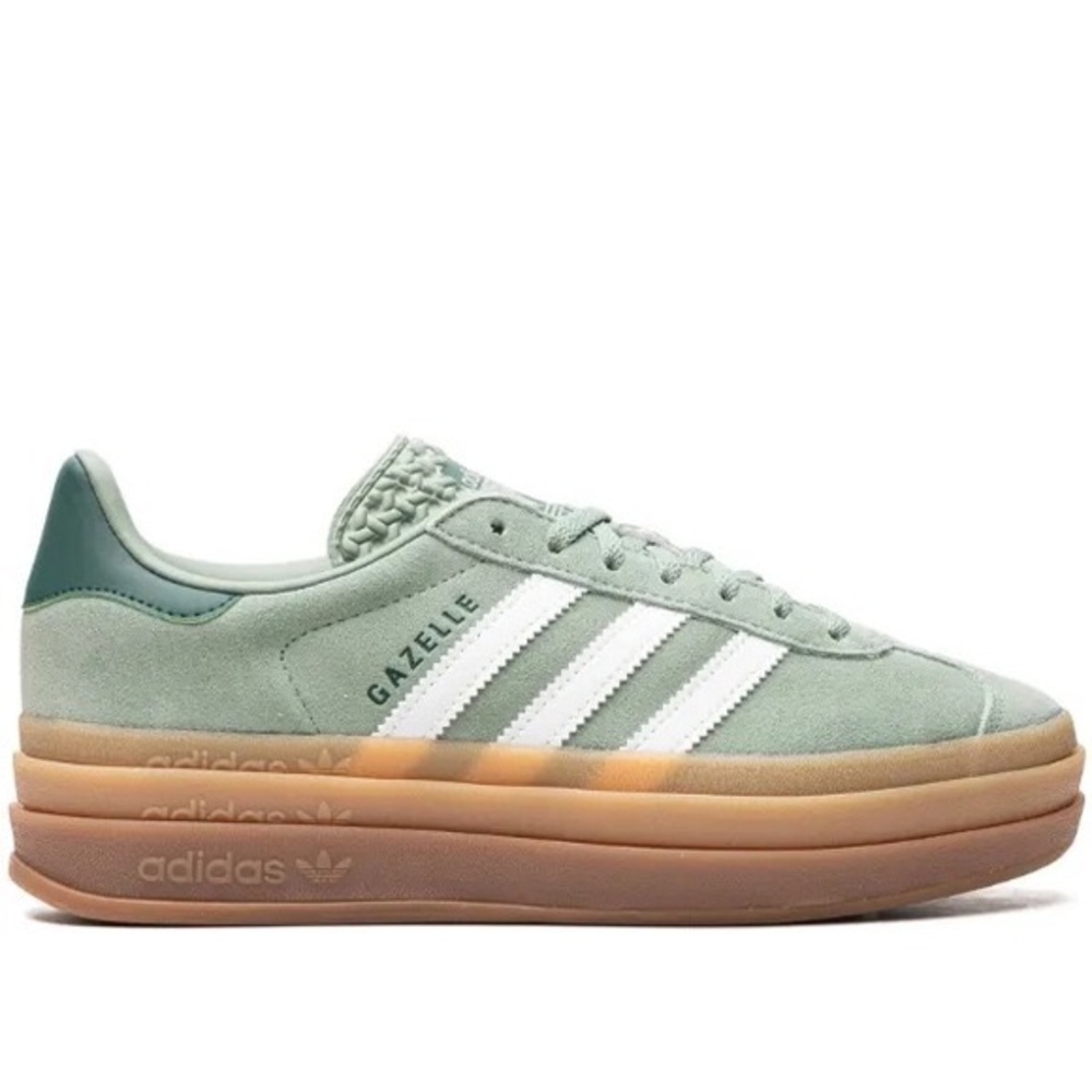 Adidas “Sage Silver Green” Gazelles with Gum Sole